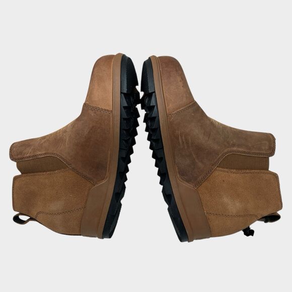 Sorel Chelsea Wedge Boots 7.5 Evie Brown Pull On Casual Heels - Picture 7 of 9